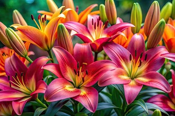 Beautiful close-up images of vibrant lily flowers showcasing their unique colors and delicate petals