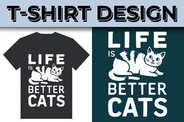 cat lover best quotes typography  illustration t-shirt design