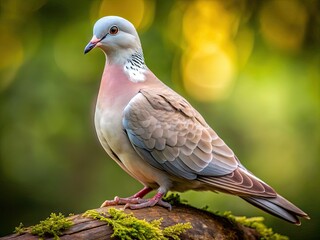 Beautiful Dove Bird with Graceful Feathers Displaying Soft Tones of Grey and White in Nature