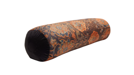 Bamboo yoga bolster pillow on white background