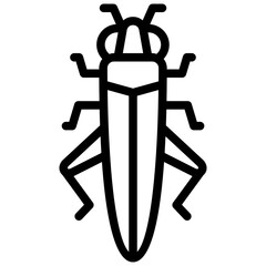 grasshopper icon illustration design with outline