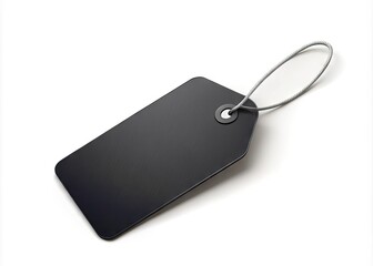 Black Price Tag Isolated on White Background for Retail, Sales, Discounts, and Marketing Purposes