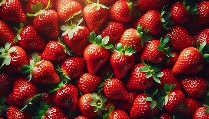 Close-up of fresh, juicy strawberries - perfect for summer themes.