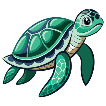 recommend clip art: Sea turtle colouring icon. Vector illustration. hand-drawn silhouette of a sea turtle