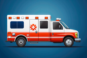 Ambulance illustration. Medical emergency transportation.