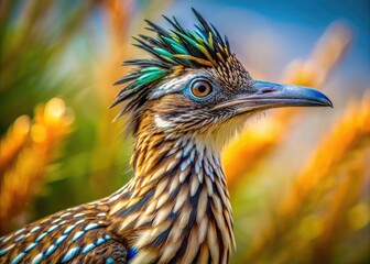 California Roadrunner Bird in Natural Habitat Captured in Brilliant Detail and Vivid Colors