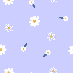 Flower leaf garden children lavender pattern seamless illustration vector.