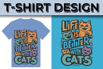 cat lover best quotes typography  illustration t-shirt design