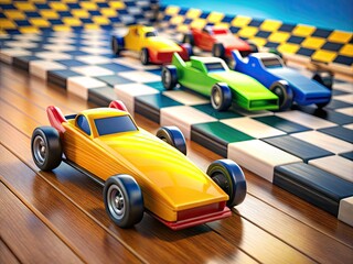 Colorful Pinewood Derby Cars Ready