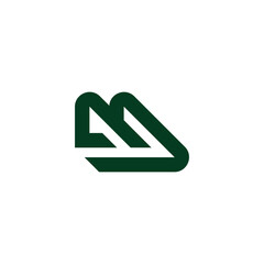 letter m green mountain sport design logo vector