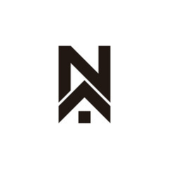 letter n home roof window simple logo vector