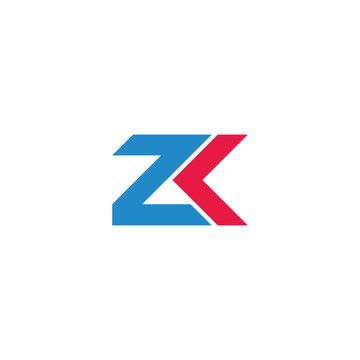letters zk colorful arrow simple logo vector