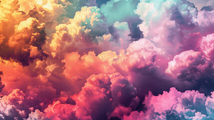 Fototapeta premium sky and clouds. clouds in the sky. clouds with soft rainbow colors