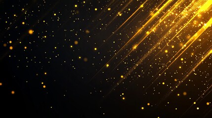 Elegant golden light streaks streak across a dark background, creating a mesmerizing sparkle effect.