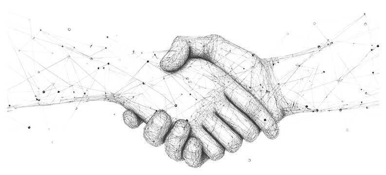 PNG Digital handshake network illustration