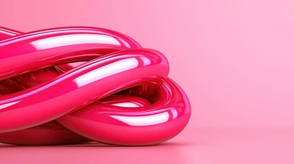 Naklejka premium Abstract Pink Glossy 3D Shape Design Element