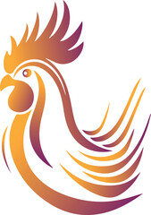 Abstract chicken logo design