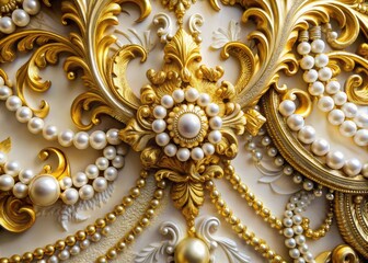 Elegant Gold and White Decorative Elements for Luxurious Design Backgrounds and Creative Projects