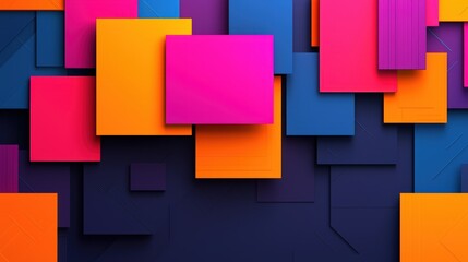 Abstract Geometric Pattern with Vibrant Colors and Depth of Field