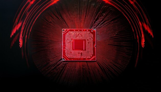 red cpu processor abstract background clip art preview