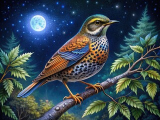 Fototapeta premium Elegant Vintage Bird Drawing with Intricate Details Perfect for Nature and Art Enthusiasts' Projects
