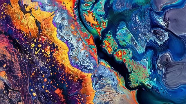 Colorful abstract background resembling a lava lamp, with flowing shapes and textures creating a sense of movement and energy