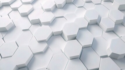 Abstract Hexagonal Pattern in White Tones