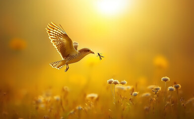The early bird catches the worm proverb image generated by AI