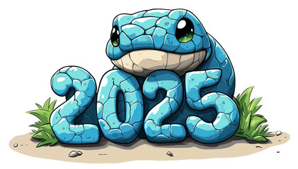 2025 is the year of the blue snake in Asia, and it is said that you can receive blue energy. If you have to give New Year's greetings, try designing it with a cute blue snake illustration.