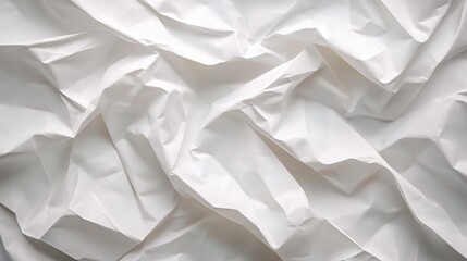 Obraz premium Crumpled White Paper Texture for Background Use