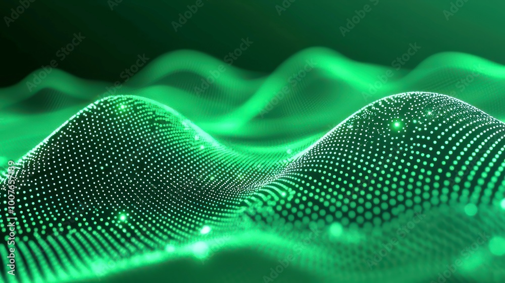 Poster emerald connection, a deep green abstract background featuring a network of interconnecting dots, ev