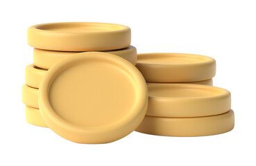 coin isolated on transparent background. 3D render.