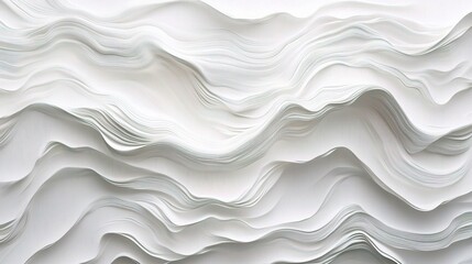 Obraz premium Abstract White Paper Waves for Modern Design