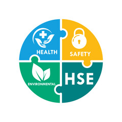 HSE-Health Safety Environmental design logo template illustration