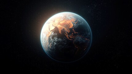 Obraz premium Innovative Earth Globe Design, a modern representation of our planet showcasing vibrant colors, detailed topography, and a fresh perspective on global geography, emphasizing sustainability and unity.