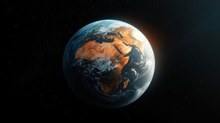 Obraz premium Innovative Earth Globe Design, captivating representation of our planet, showcasing vibrant colors, intricate details of continents and oceans, symbolizing global unity and sustainability.