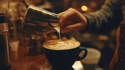 pouring coffee into a cup