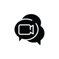 video chating thin outline icon vector design good for web or mobile app