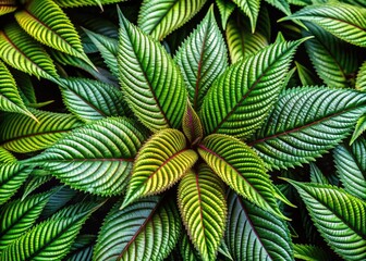 Intricate Leaves with Spines Showcasing Unique Natural Patterns and Textures in Vibrant Greenery