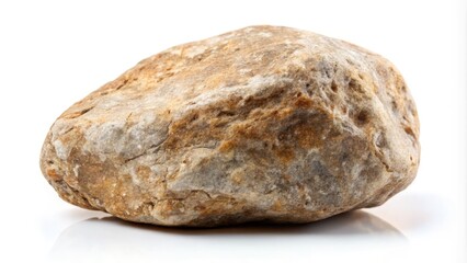 Obraz premium Isolated rock on a clean white background showcasing natural textures and earthy colors in detail