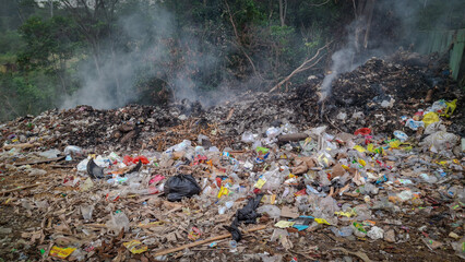 pile of garbage in the park