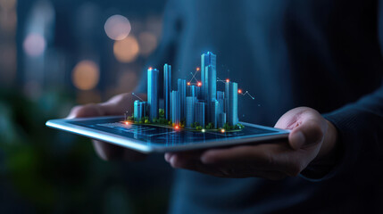 Digital Cityscape Model on Tablet