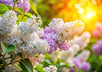 Lush Lilac Bush Blooming with Beautiful White Flowers in a Vibrant Spring Garden Setting