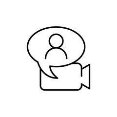 video chating thin outline icon vector design good for web or mobile app