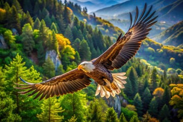 Majestic Large Bird in Natural Habitat Showcasing Vibrant Colors and Graceful Movement in Flight