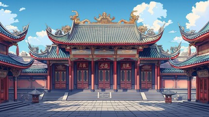 Obraz premium nice anime landscape for theme