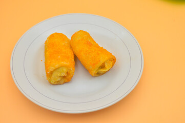 Roll cake with chicken filling