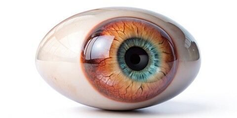 Realistic Transparent Eyeball Isolated on White Background for Scientific and Artistic Use