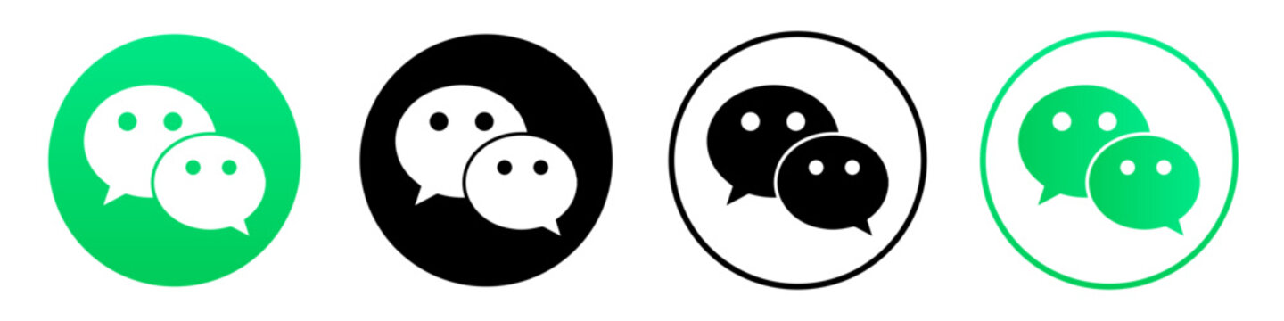 Conjunto de iconos del logotipo vectorial WeChat. Ilustraci&oacute;n vectorial.