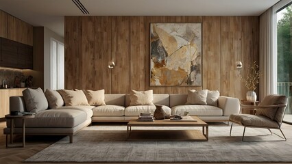 living room with fireplace 